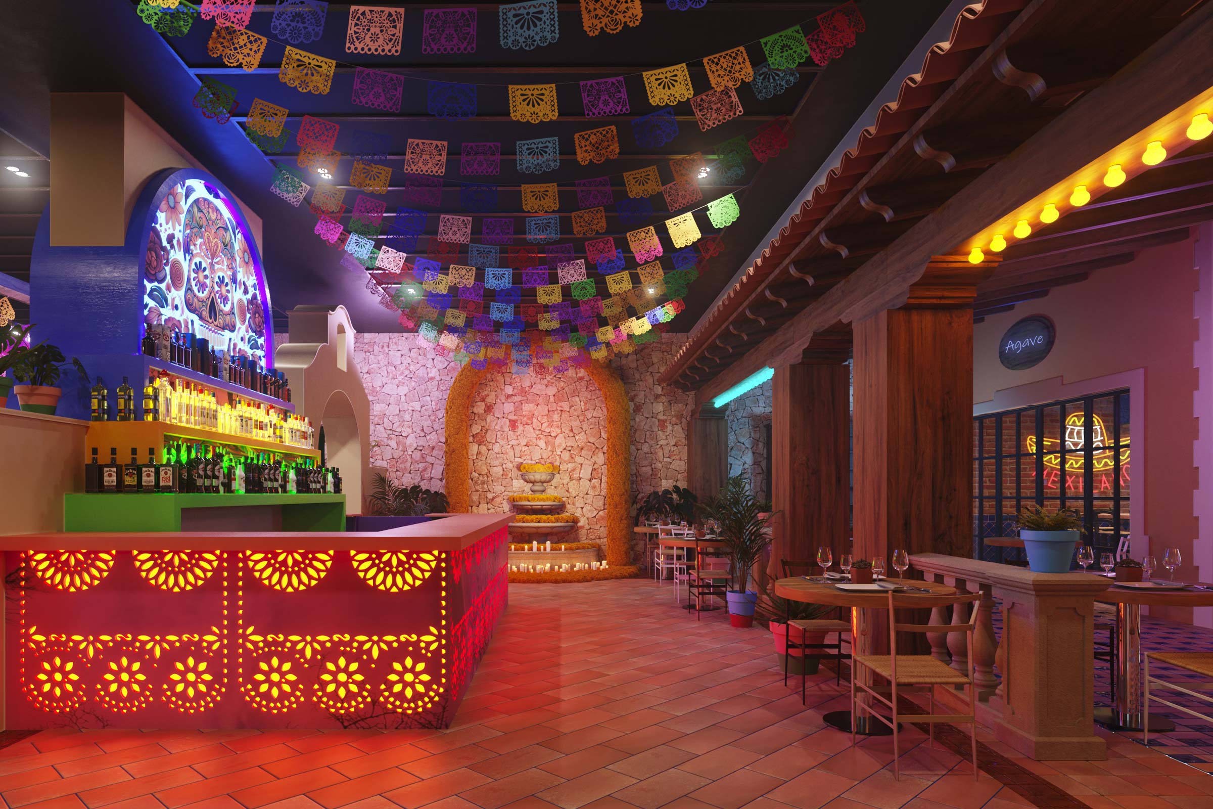 Mexican Cantina style bar in Cancun
